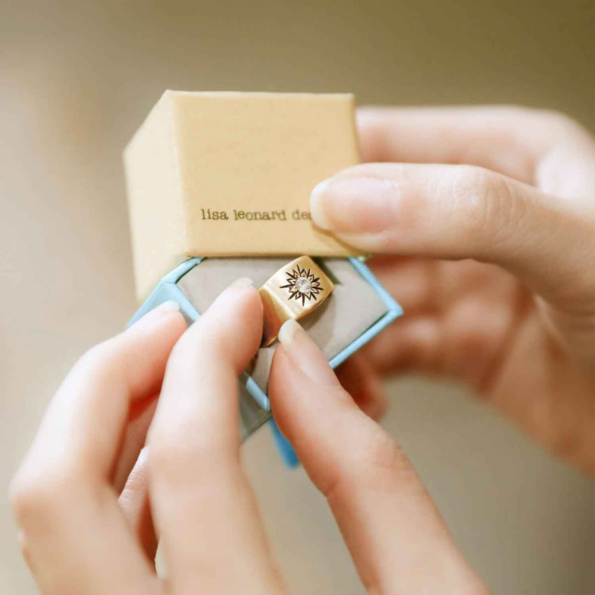Sunburst Birthstone Ring (14K Solid Gold)