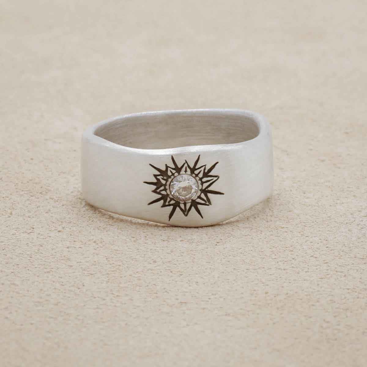 Lisa Leonard Rings Sunburst Diamond Ring (Sterling Silver) by Lisa Leonard Designs