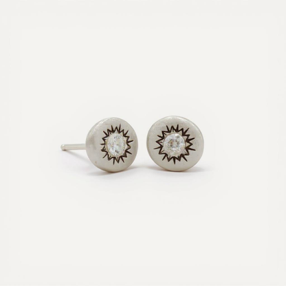 Sunburst Stud Earrings (Sterling Silver)