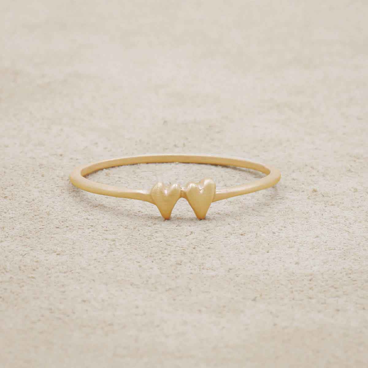 Sweet Love Ring - Two Hearts (Gold Vermeil)