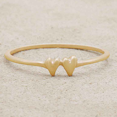 Sweet Love Ring - Two Hearts (Gold Vermeil)
