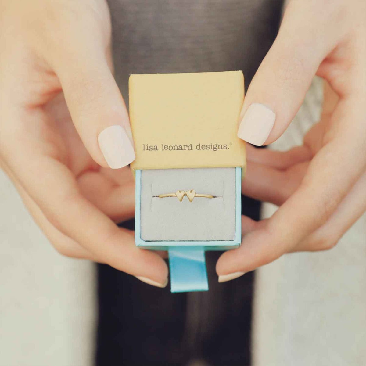 Sweet Love Ring - Two Hearts (Gold Vermeil)