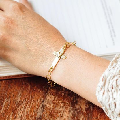 Cross of Faith Bracelet (14K Solid Gold)
