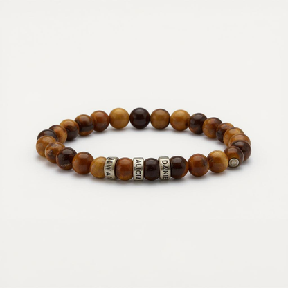 Tiger Eye Beaded Name Bracelet