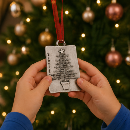 Simple Country Christmas Ornament (Pewter)