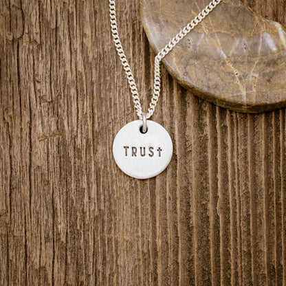 Trust Disc Pendant Necklace (Sterling Silver)