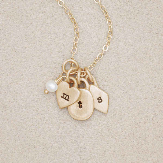 Wild About You Initials Necklace (14K Solid Gold)