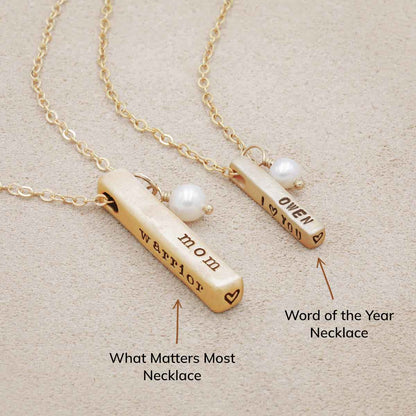 What Matters Most Necklace - 4 Sides (14K Solid Gold)