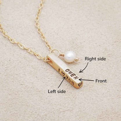 Word of the Year Necklace - 3 sides (14K Solid Gold)