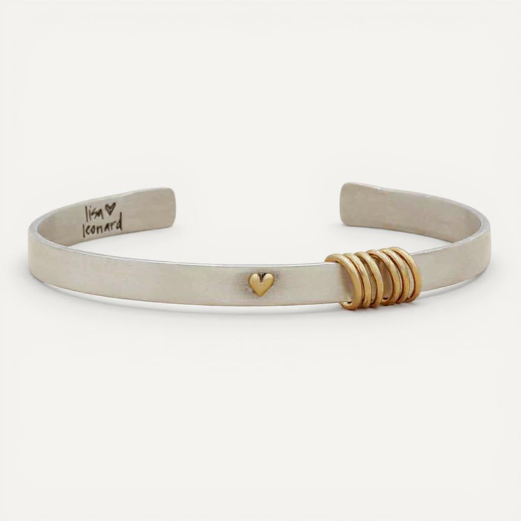 You Have My Heart Cuff (Sterling Silver & 10K Solid Gold)