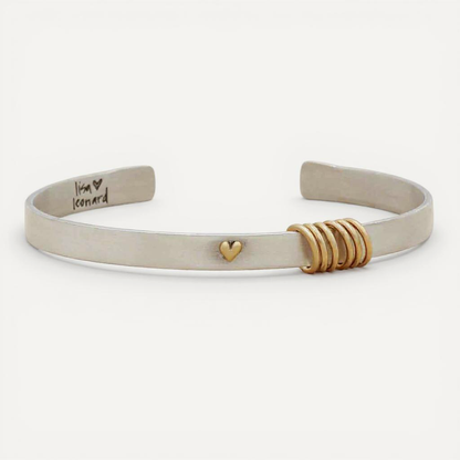 You Have My Heart Cuff (Sterling Silver & 10K Solid Gold)