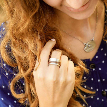 You Have My Heart Spinner Ring (Sterling Silver & Brass)