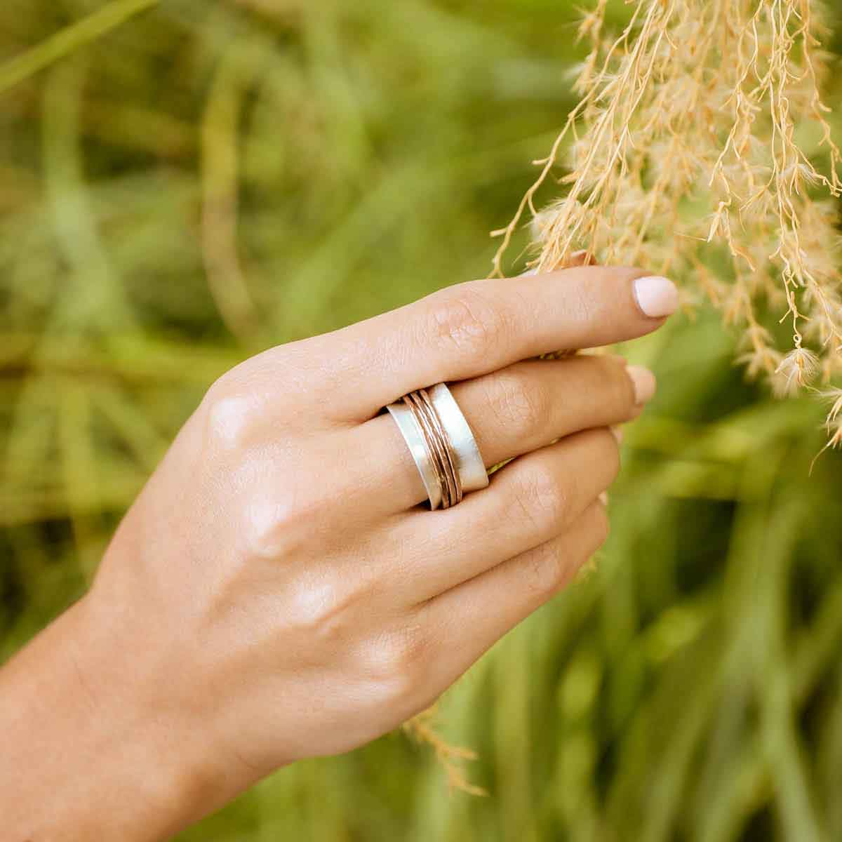 You Have My Heart Spinner Ring (Sterling Silver & Brass)