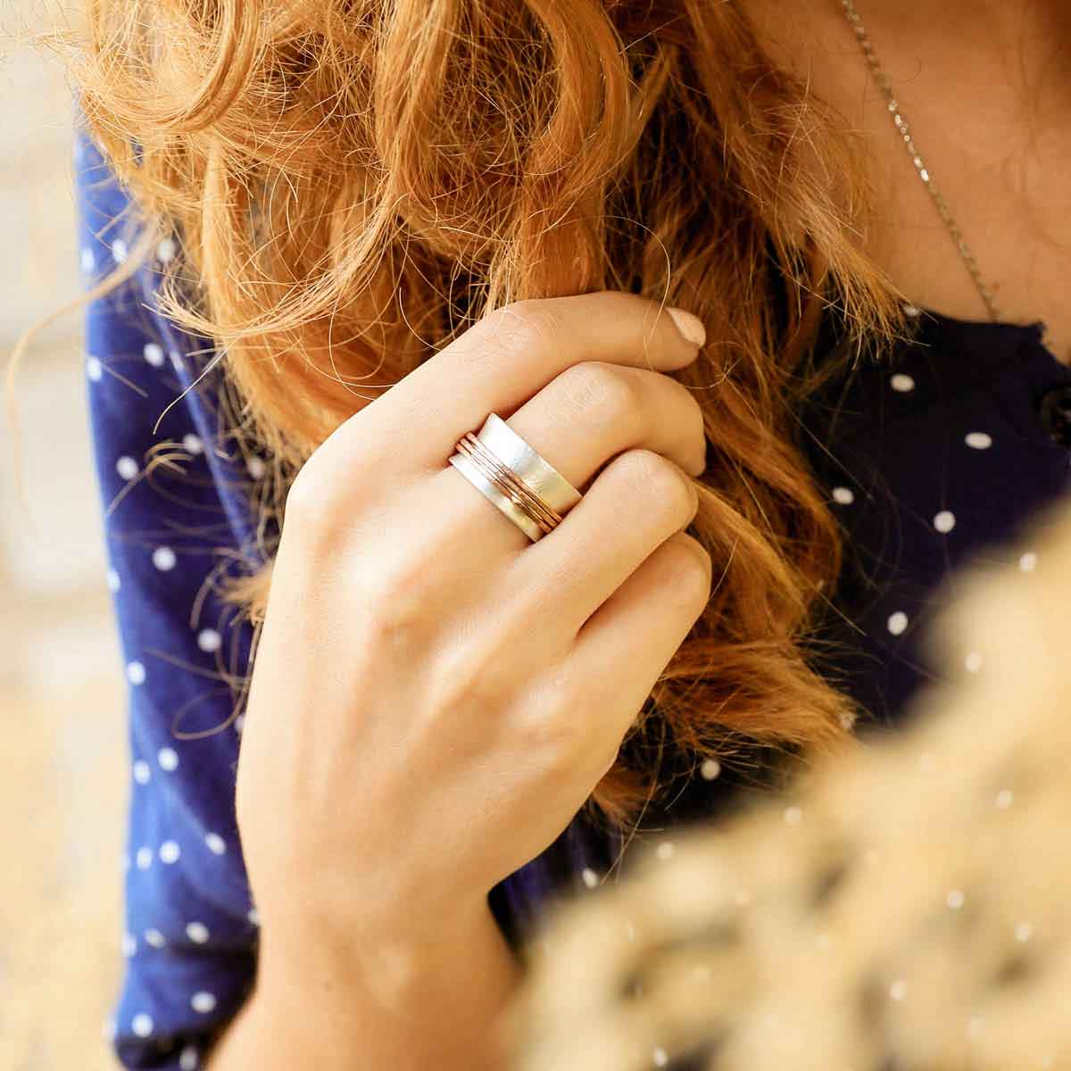 You Have My Heart Spinner Ring (Sterling Silver & Brass)